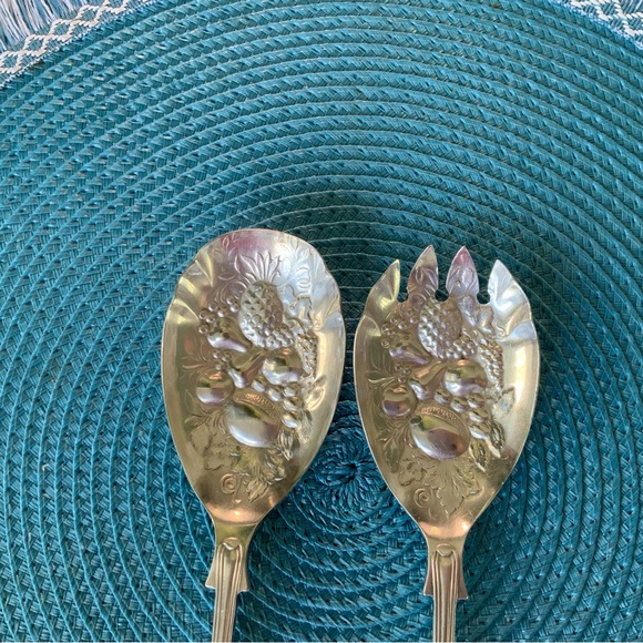 VTG Silvercraft Salad Spoon and Fork Set - Picture 3 of 6